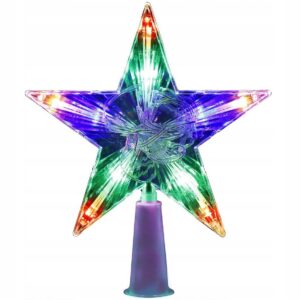 Étoile de Sapin de Noël Clignotante Multicolore