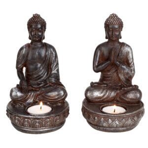 Bouddha Assis Marron avec Photophore