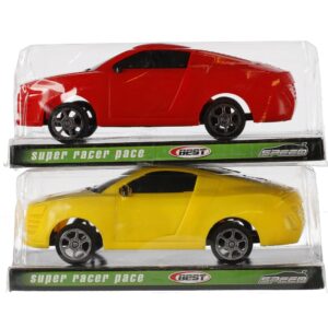 Voiture de Course en Plastique – Disponible en Jaune et Rouge