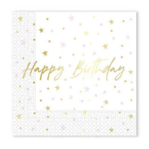 Happy Birthday Serviette bougies 20 pièces