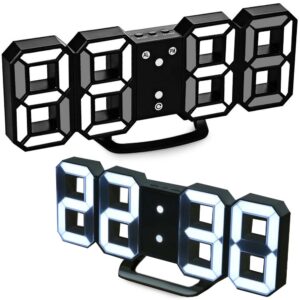 Horloge LED 3D Réveil Numérique avec Thermomètre