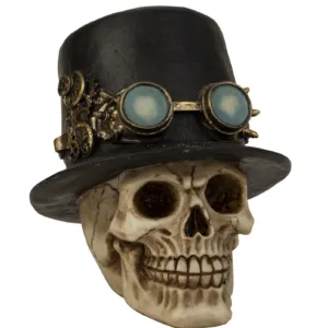 Tête de mort avec haut-de-forme et lunettes d'