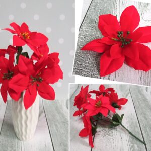 Bethléem étoile bouquet de poinsettia 5 fleurs