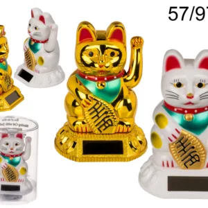 Figurine solaire chat du bonheur
