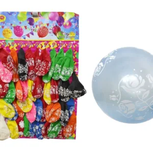 Ballons Biodégradables en Latex – Motif Fleuri – Lot de 40 – Mélange de Couleurs