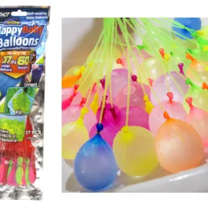 Ballons d’eau avec embout robinet et tuyau – Lot de 37 pièces – Remplissage en 60 secondes – Couleurs mélangées