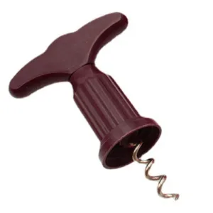 Tire-Bouchon Traditionnel – Manche en Plastique – 12 cm – Couleur Bordeaux