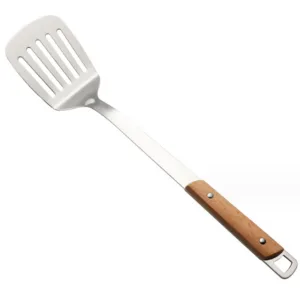 Spatule à frire en métal avec manche en bois – 37x8 cm