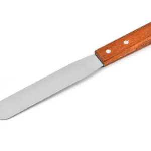 Spatule à Pâte Droite – Acier Inoxydable, Manche en Bois – 26,5 x 3 cm