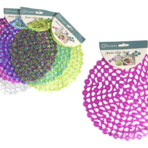 Tapis d'Évier Rond Antidérapant – 28 cm – Silicone Souple – Couleurs Assorties