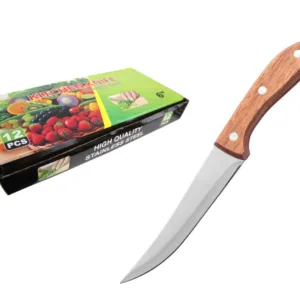 Couteau de Cuisine 13 cm – Manche en Bois – Polyvalent et Élégant