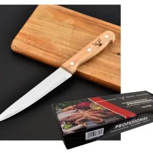 Couteau de Cuisine 7" – Lame 17 cm, Manche en Bois