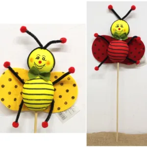 Décoration coccinelle sur pic 45x17,5 cm mix color