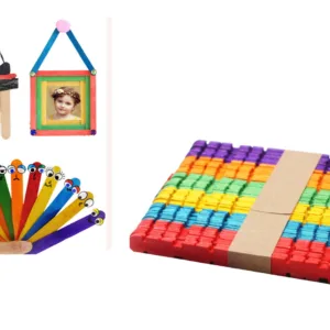 Bâtons de comptage en bois 11,4 cm, rangées coloré