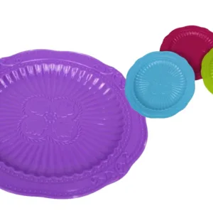 Sous-assiette / Petite Assiette en Plastique – Ø15,5 cm – Couleurs Assorties – Lot par Multiples de 6