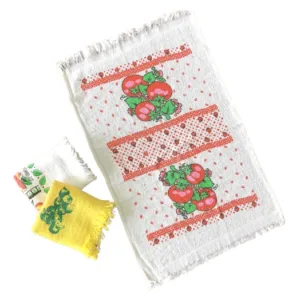 Torchon de Cuisine en Coton à Bords Effilochés - 60x36 cm