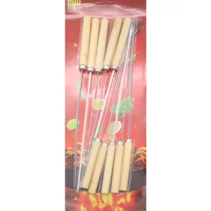 Brochettes avec Pointe en Métal – 30 cm – Lot de 10