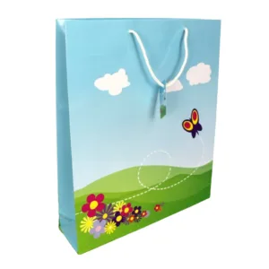 Sac cadeau plastifié prairie enfant 39x10