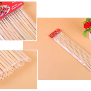 Brochettes Bambou Épais 20 cm – Lot de 45 Pièces – Ø 4 mm – Idéal Barbecue