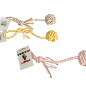 Jouet pour Chien – Corde Tressée avec Balle en Corde – 24x5 cm – Couleurs Mélangées